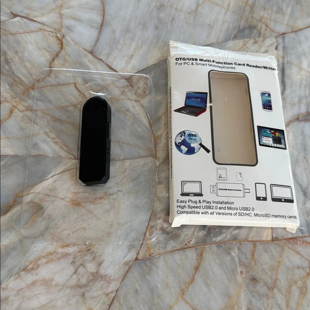 OTG USB Multi-Function Card Reader Writer for‎ PC and Android Micro USB Black